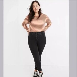 Madewell 9” Mid-rise skinny Black women’s Plus size 37 button fly